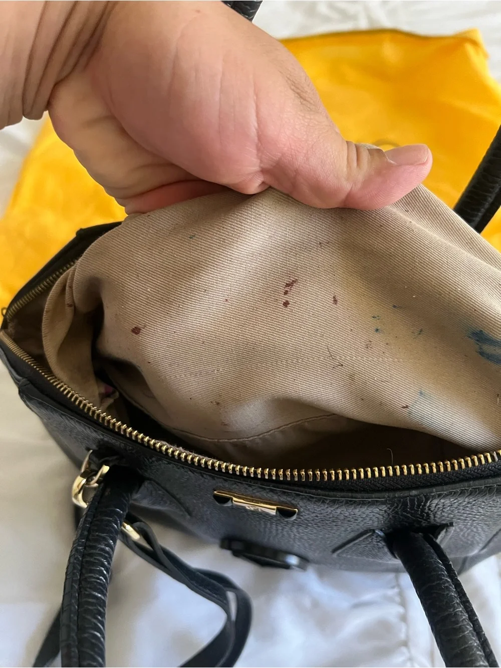 Black Pebbled Leather Top-Handle Bag